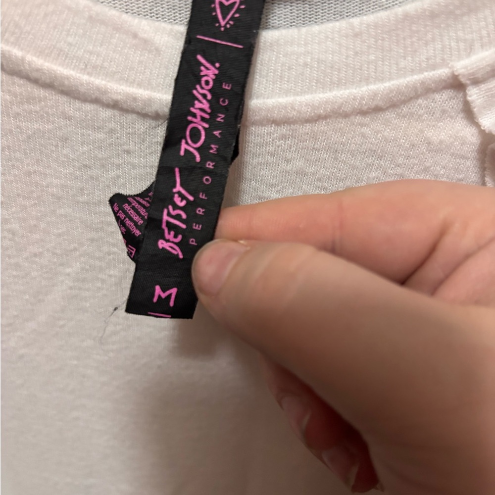Betsey Johnson White Long Sleeve Top with Ruffles - Picture 3 of 3